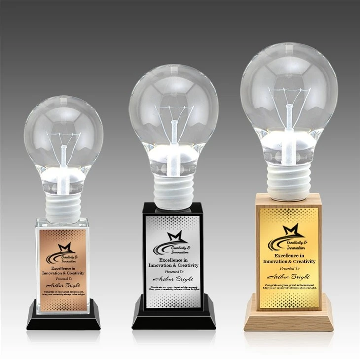 Brain Powered Light Bulb Crystal Awards manufacturers